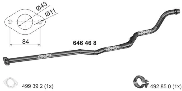 Tuyau d'échappement ERNST 646468