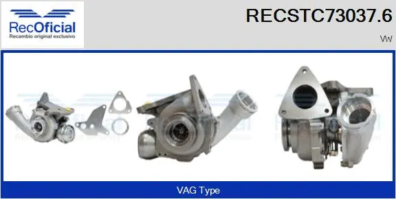 Turbocompresseur, suralimentation RECOFICIAL RECSTC73037.6