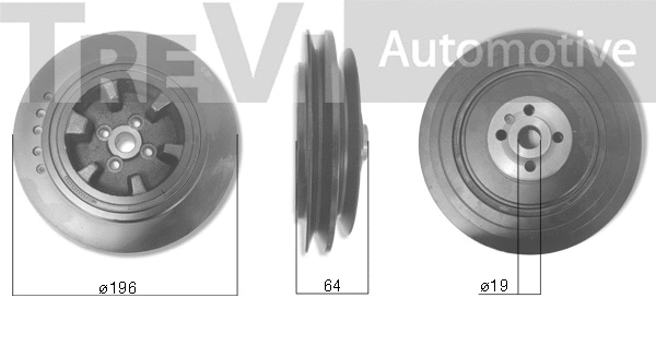 Poulie, vilebrequin TREVI AUTOMOTIVE PC1282