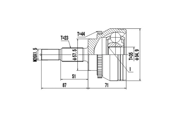 Jeu de joints, arbre de transmission DYNAMATRIX DCV850114