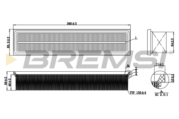 Filtre à air BREMSI FA0132