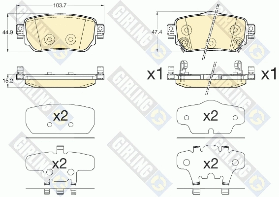 Kit de plaquettes de frein, frein à disque GIRLING 6136171