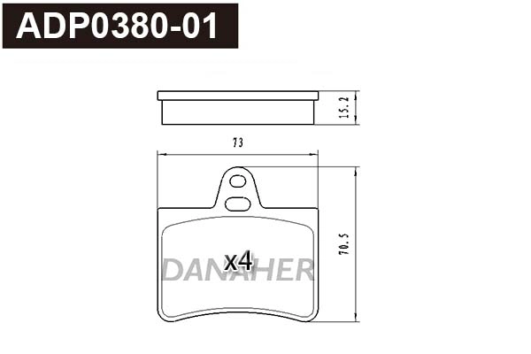 Kit de plaquettes de frein, frein à disque DANAHER ADP0380-01