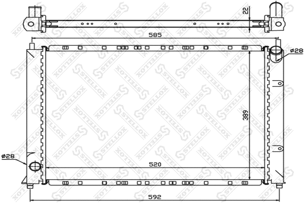 Radiateur, refroidissement du moteur STELLOX 10-26281-SX