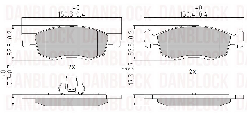 Kit de plaquettes de frein, frein à disque DANBLOCK DB 510693