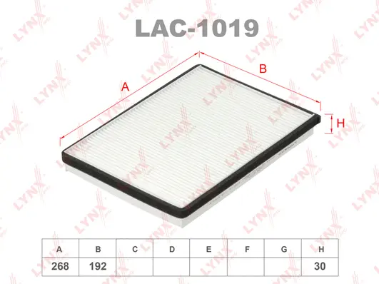 Filtre, air de l'habitacle LYNXAUTO LAC-1019