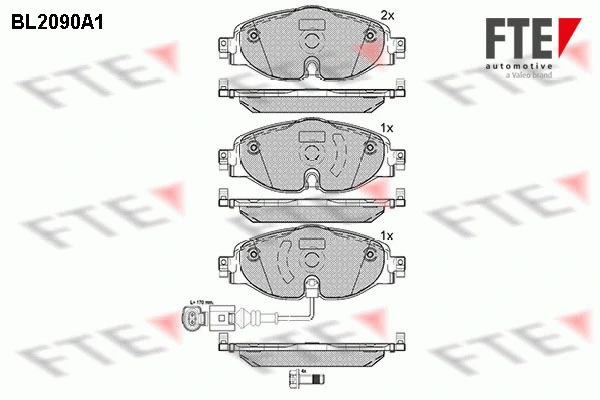 Kit de plaquettes de frein, frein à disque FTE 9010674