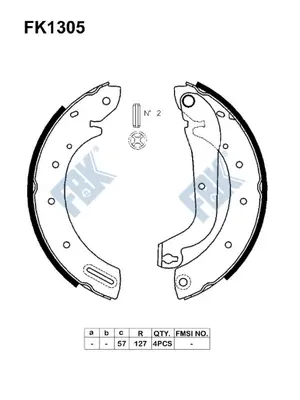 Jeu de mâchoires de frein FBK FK1305