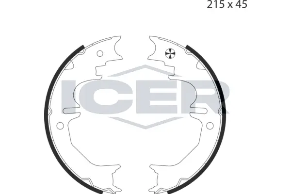 Jeu de mâchoires de frein, frein de stationnement ICER 79PB4037 C