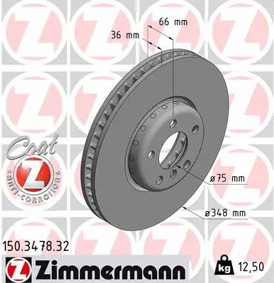 Disque de frein ZIMMERMANN 150.3478.32