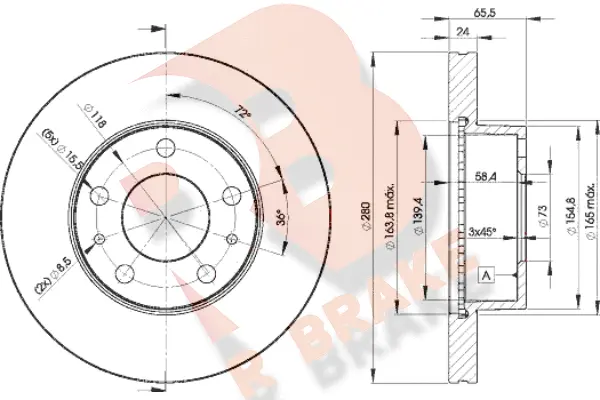Disque de frein R BRAKE 78RBD24681