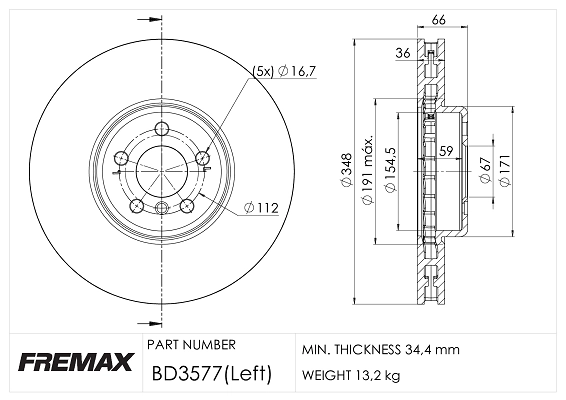 Disque de frein FREMAX BD-3577