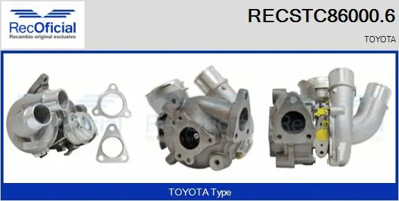 Turbocompresseur, suralimentation RECOFICIAL RECSTC86000.6
