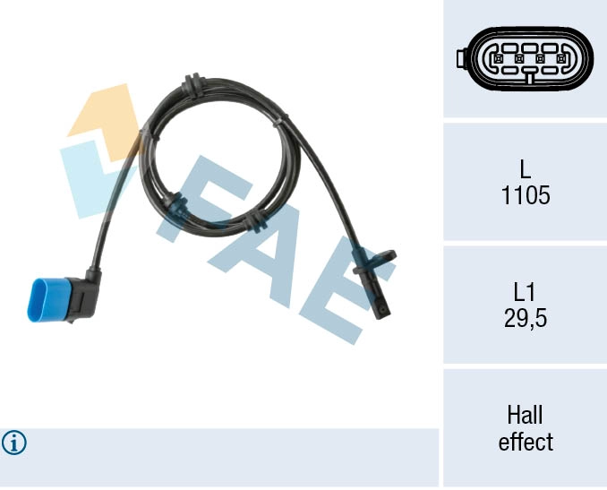Capteur, vitesse de roue FAE 78591