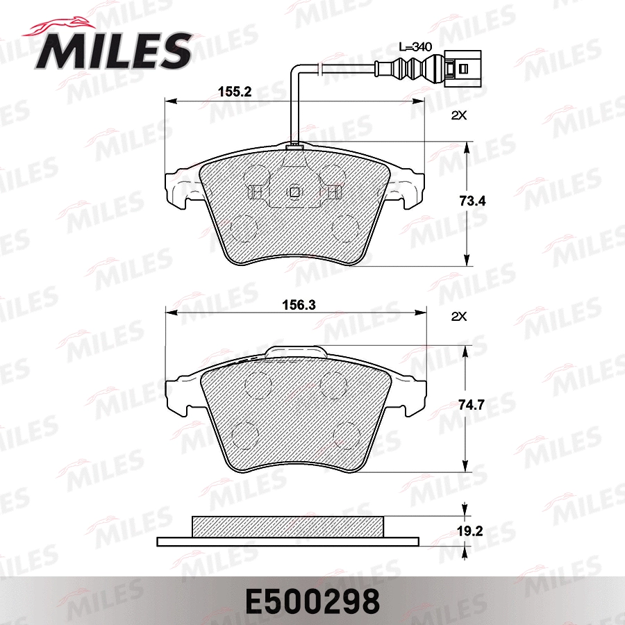 Kit de plaquettes de frein, frein à disque MILES E500298