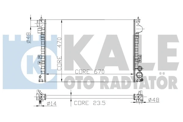 Radiateur, refroidissement du moteur KALE OTO RADYATÖR 217500