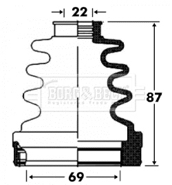 Jeu de joints-soufflets, arbre de commande BORG & BECK BCB2863