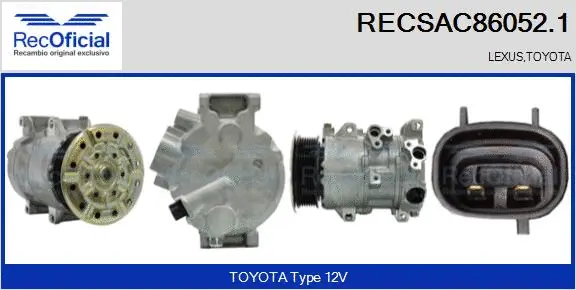 Compresseur, climatisation RECOFICIAL RECSAC86052.1
