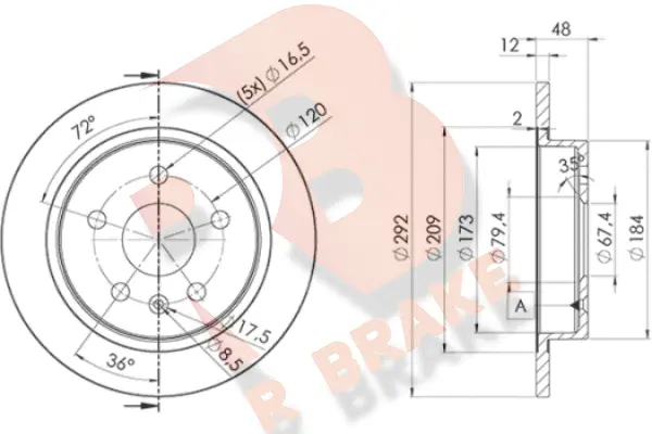 Disque de frein R BRAKE 78RBD24117