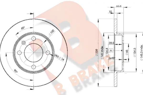 Disque de frein R BRAKE 78RBD25304