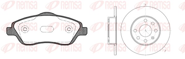 Kit de freins, frein à disques REMSA 8774.05