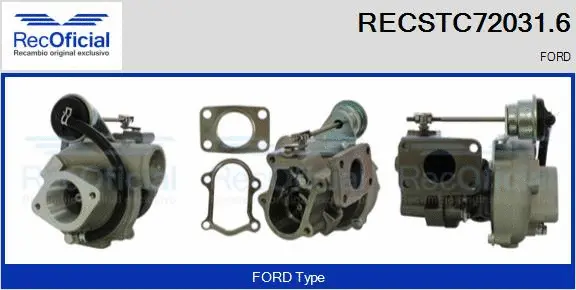 Turbocompresseur, suralimentation RECOFICIAL RECSTC72031.6