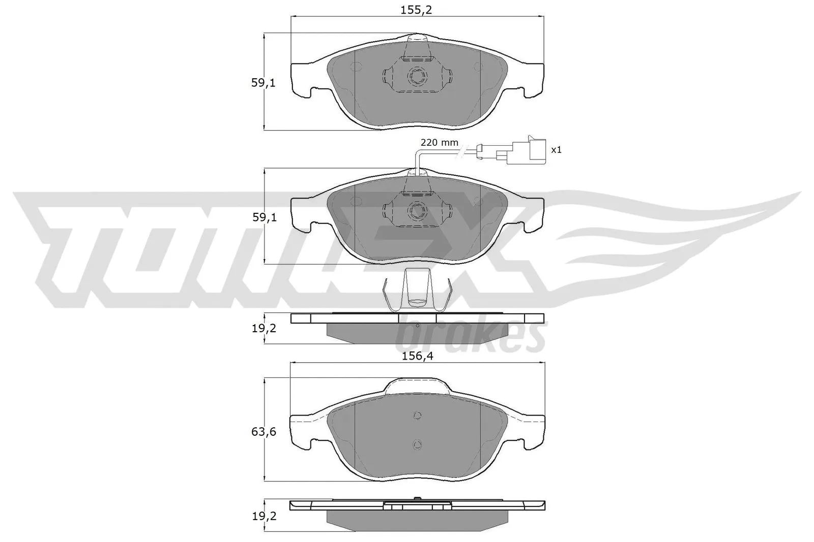 Kit de plaquettes de frein, frein à disque TOMEX Brakes TX 13-10