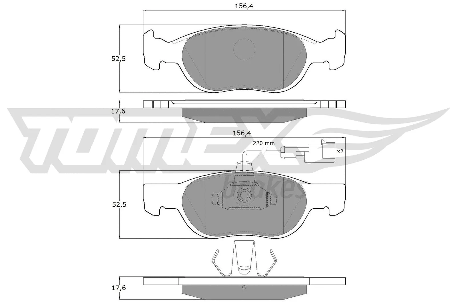 Kit de plaquettes de frein, frein à disque TOMEX Brakes TX 11-87