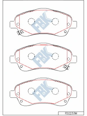 Kit de plaquettes de frein, frein à disque FBK FD2233M