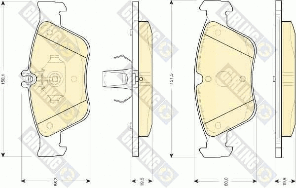 Kit de plaquettes de frein, frein à disque GIRLING 6112052