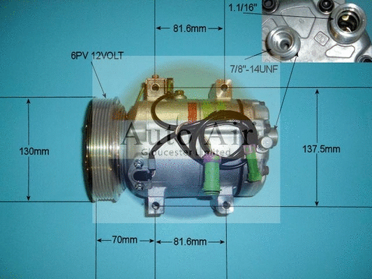 Compresseur, climatisation AUTO AIR GLOUCESTER 14-7584