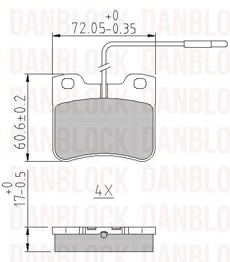 Kit de plaquettes de frein, frein à disque DANBLOCK DB 510123