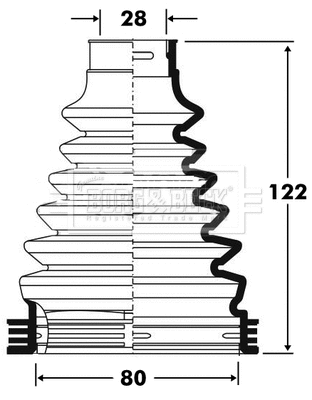 Jeu de joints-soufflets, arbre de commande BORG & BECK BCB2812