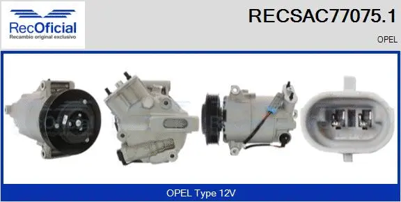 Compresseur, climatisation RECOFICIAL RECSAC77075.1