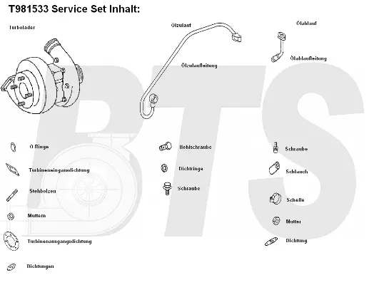 Turbocompresseur, suralimentation BTS Turbo T981533