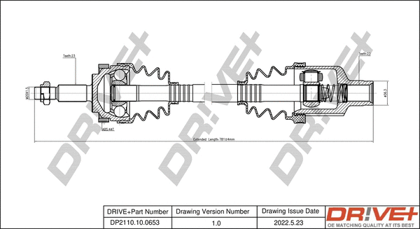 Arbre de transmission Dr!ve+ DP2110.10.0653
