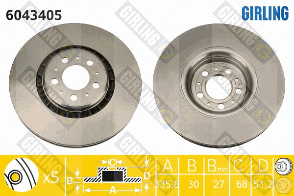 Disque de frein GIRLING 6043405