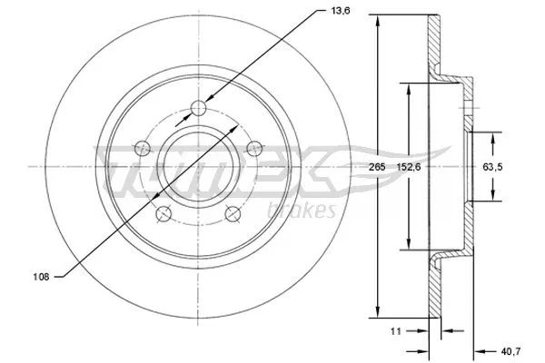 Disque de frein TOMEX Brakes TX 71-94