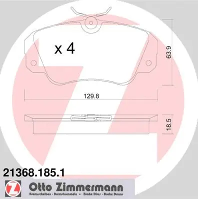 Kit de plaquettes de frein, frein à disque ZIMMERMANN 21368.185.1