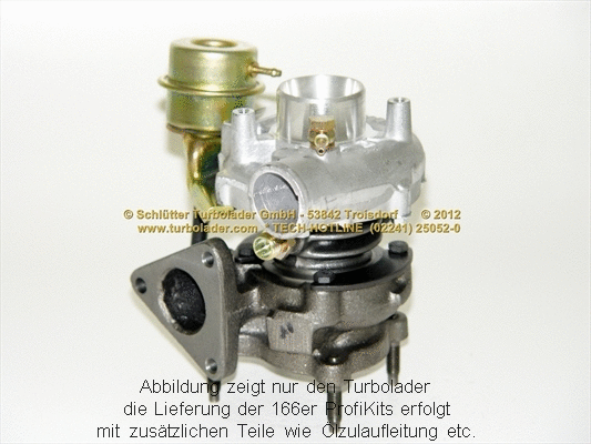 Turbocompresseur, suralimentation SCHLÜTTER TURBOLADER 166-00500