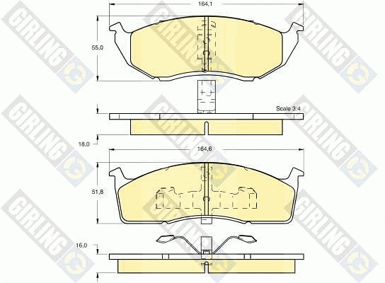 Kit de plaquettes de frein, frein à disque GIRLING 6112443