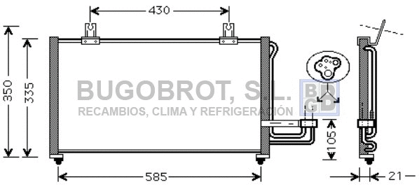 Condenseur, climatisation BUGOBROT 62-KA5032