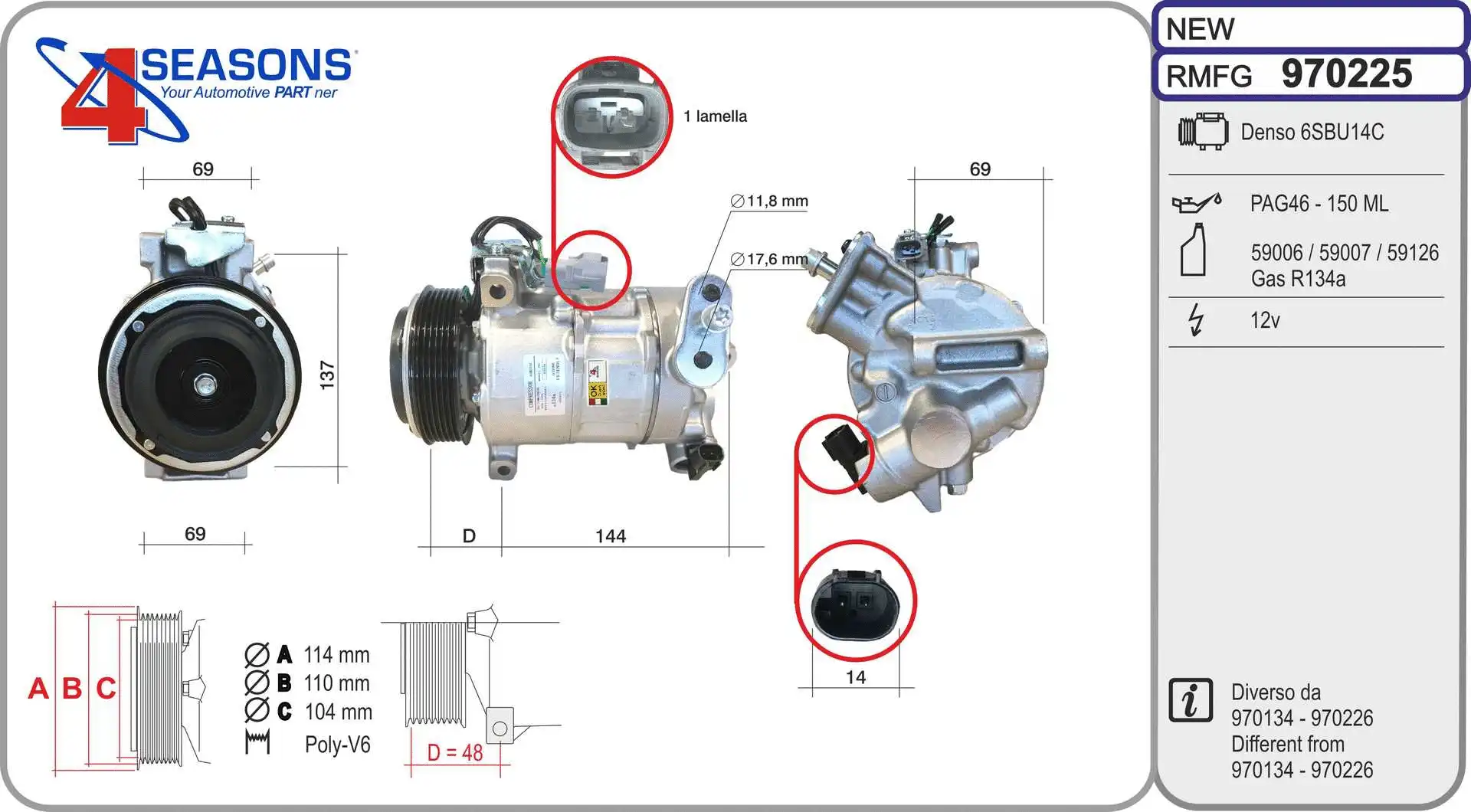 Compresseur, climatisation AHE 970225