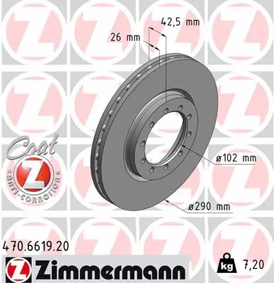 Disque de frein ZIMMERMANN 470.6619.20