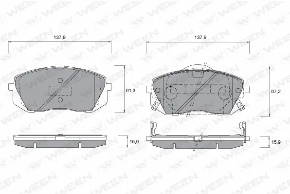 Kit de plaquettes de frein, frein à disque WEEN 151-2579