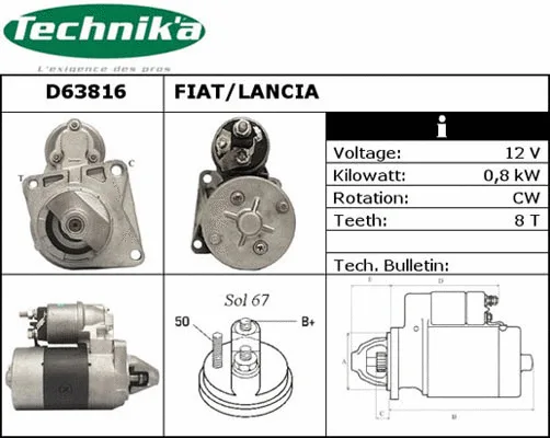 Démarreur Technika D63816