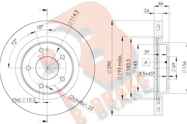 Disque de frein R BRAKE 78RBD27031