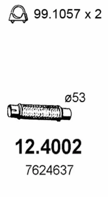 Tuyau d'échappement ASSO 12.4002