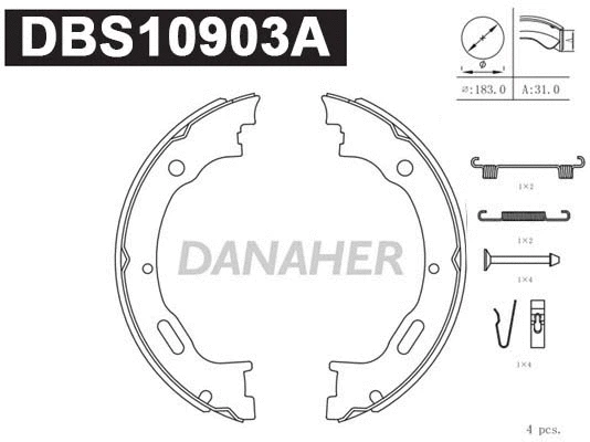 Jeu de mâchoires de frein DANAHER DBS10903A