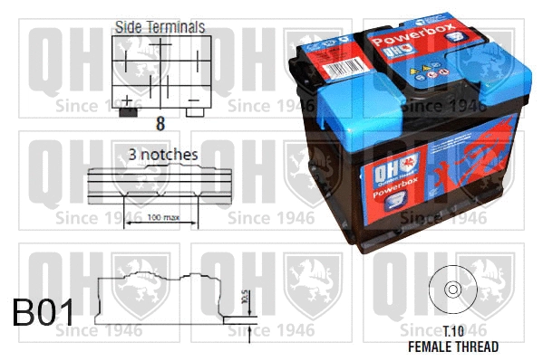 Batterie de démarrage QUINTON HAZELL QBT8003